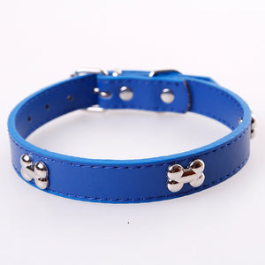 Bone Leather Durable Dog Collar