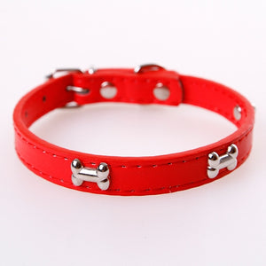 Bone Leather Durable Dog Collar