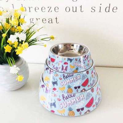 Animals Floral Printed Pet Dog Bowls