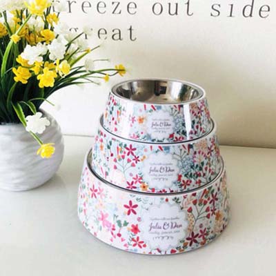 Animals Floral Printed Pet Dog Bowls