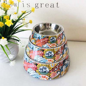 Animals Floral Printed Pet Dog Bowls